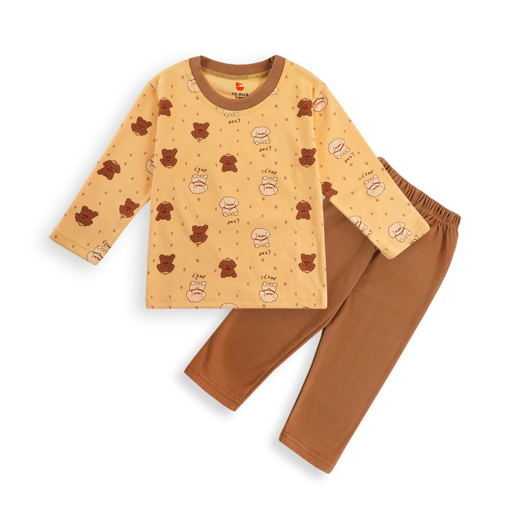 SUNSHINE KIDS WINTER PAJAMA SET PUPPYS MUSTARD 3Y