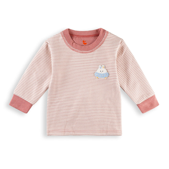 SUNSHINE KIDS WINTER PAJAMA SET RABBIT STRIPES PINK 3Y