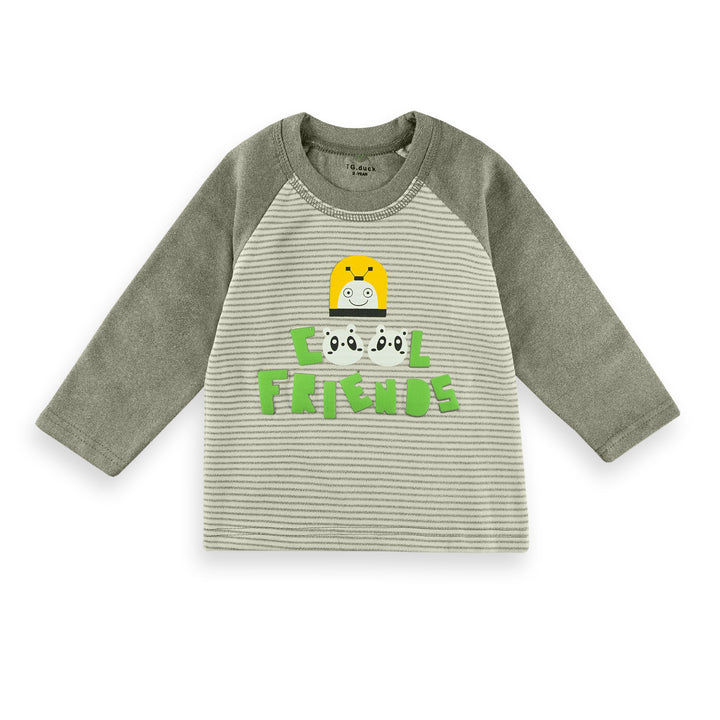 SUNSHINE KIDS WINTER PAJAMA SET COOL FRIENDS STRIPES GREEN 3Y