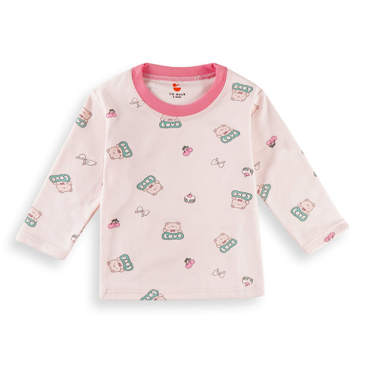 SUNSHINE KIDS WINTER PAJAMA SET LOVE BEAR BABY PINK 3Y