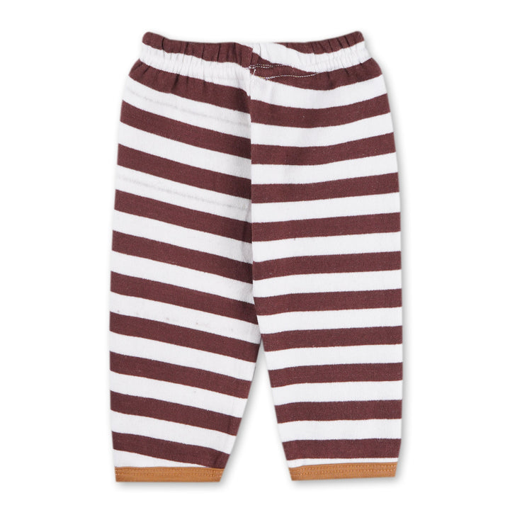 SUNSHINE BABY FLEECE SLEEPSUIT STRIPES BROWN 3-6M