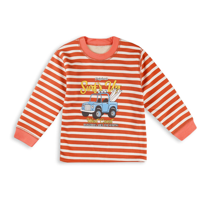 SUNSHINE KIDS PAJAMA SET STRIPES JEEP PEACH 120 (4Y)