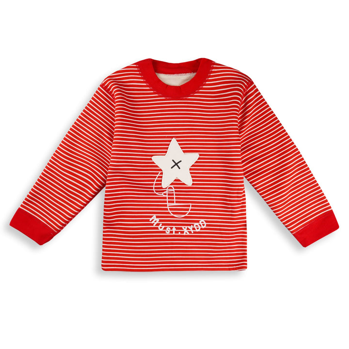 SUNSHINE KIDS PAJAMA SET STRIPES STAR RED 120 (4Y)