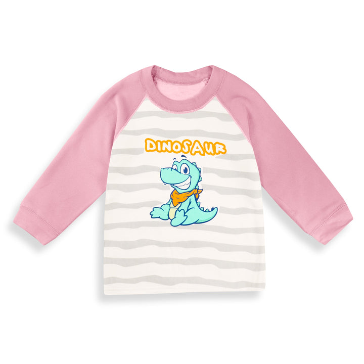 SSUNSHINE KIDS PAJAMA SET STRIPES DINOSAUR GREY  120 (4Y)