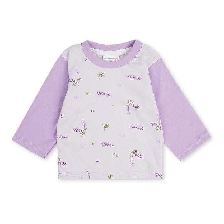 SUNSHINE GIRLS WINTER PAJAMA SET FLOWERS FULL SLEEVE PURPLE 9-12M