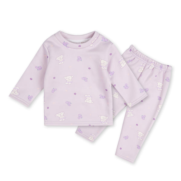 SUNSHINE BABY PAJAMA SET FLEECE BUNNY PURPLE (12-18M)