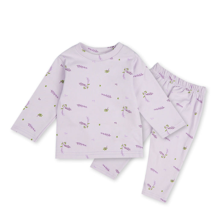 SUNSHINE GIRLS WINTER PAJAMA SET FLOWERS LIGHT PURPLE 9-12M