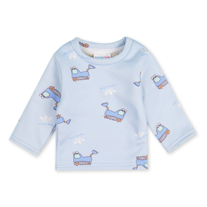 SUNSHINE BABY PAJAMA SET FLEECE EXCAVATOR BLUE  (12-18M)