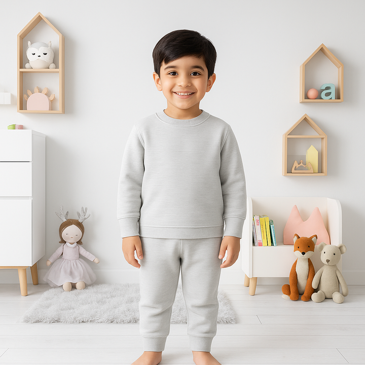 Explore Collection Kids Rib Innerwear – Grey Texture winterwear ...