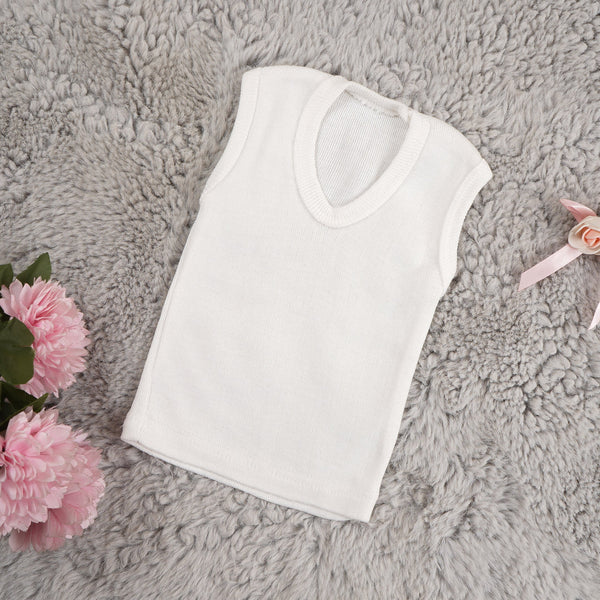 SUNSHINE BABY SLEEVELESS SWEATER WHITE L (1-2Y)