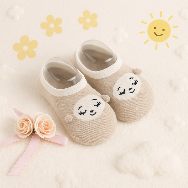 Baby Socks Face Grey - Sunshine