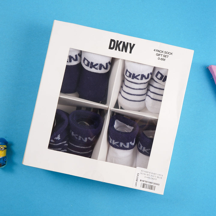 SUNSHINE BABY 4 PCS SOCK SET NAVY BLUE (0-6M) DKNY