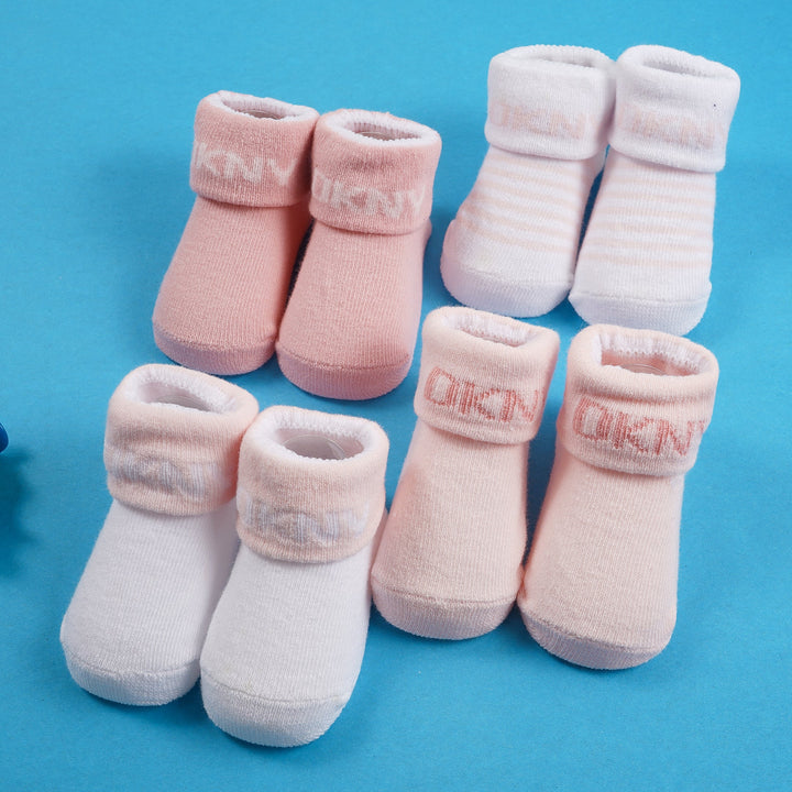 SUNSHINE BABY GIRL 4 PCS SOCK SET PINK (6-12M) DKNY