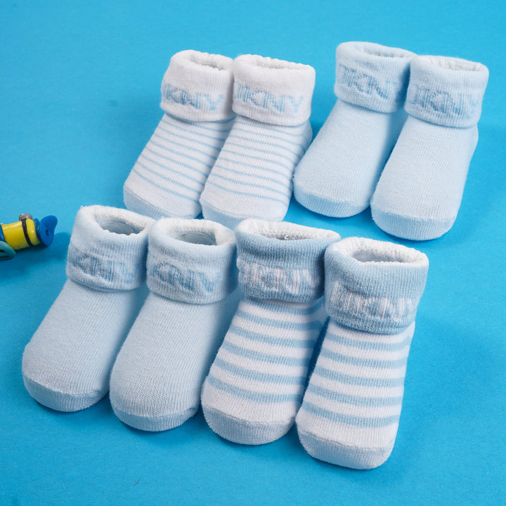 SUNSHINE BABY 4 PCS SOCK SET BLUE (6-12M) DKNY