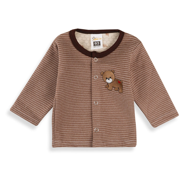 SUNSHINE BABY FLEECE SLEEPSUIT BEAR BROWN 3-6M