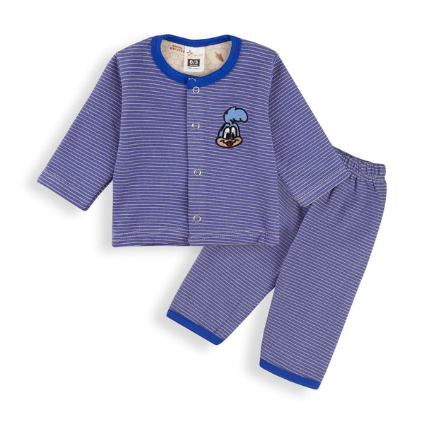 SUNSHINE BABY FLEECE SLEEPSUIT CARTOON ROYAL BLUE 3-6M