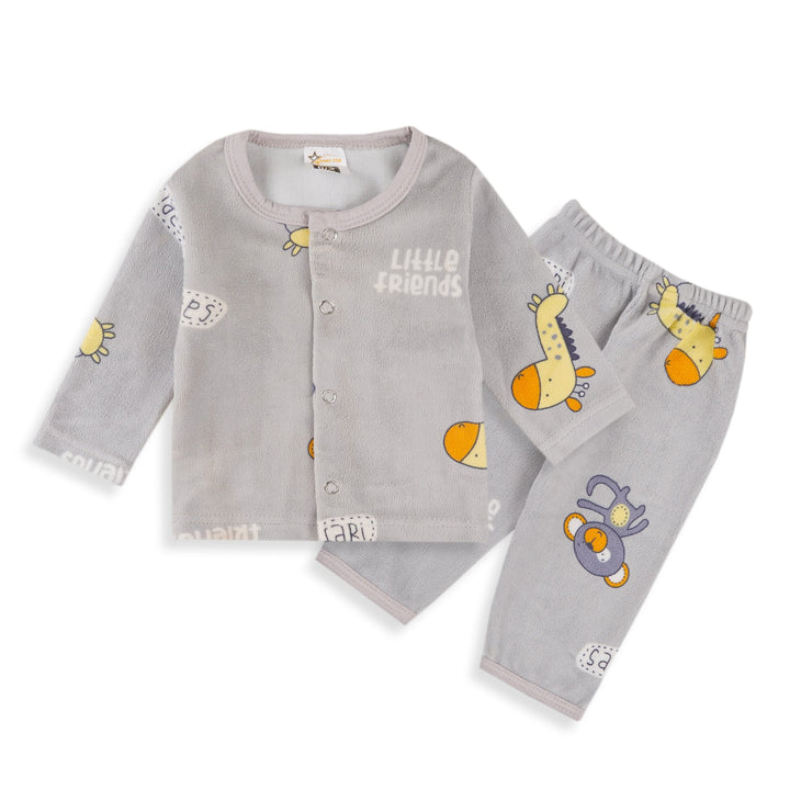 SUNSHINE BABY SLEEP SUIT MONKEY & GIRAFFE GREY 3-6M