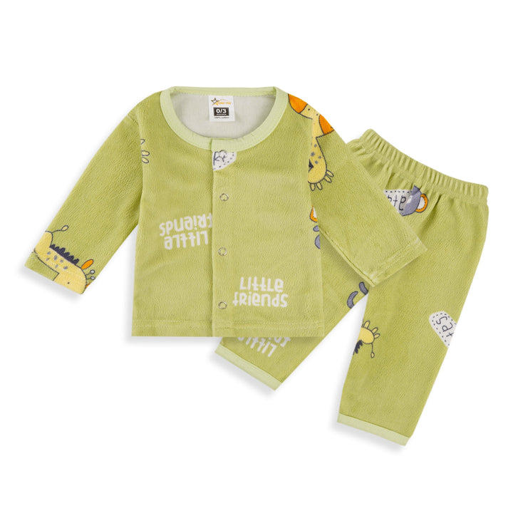 SUNSHINE BABY SLEEP SUIT MONKEY & GIRAFFE GREEN 3-6M