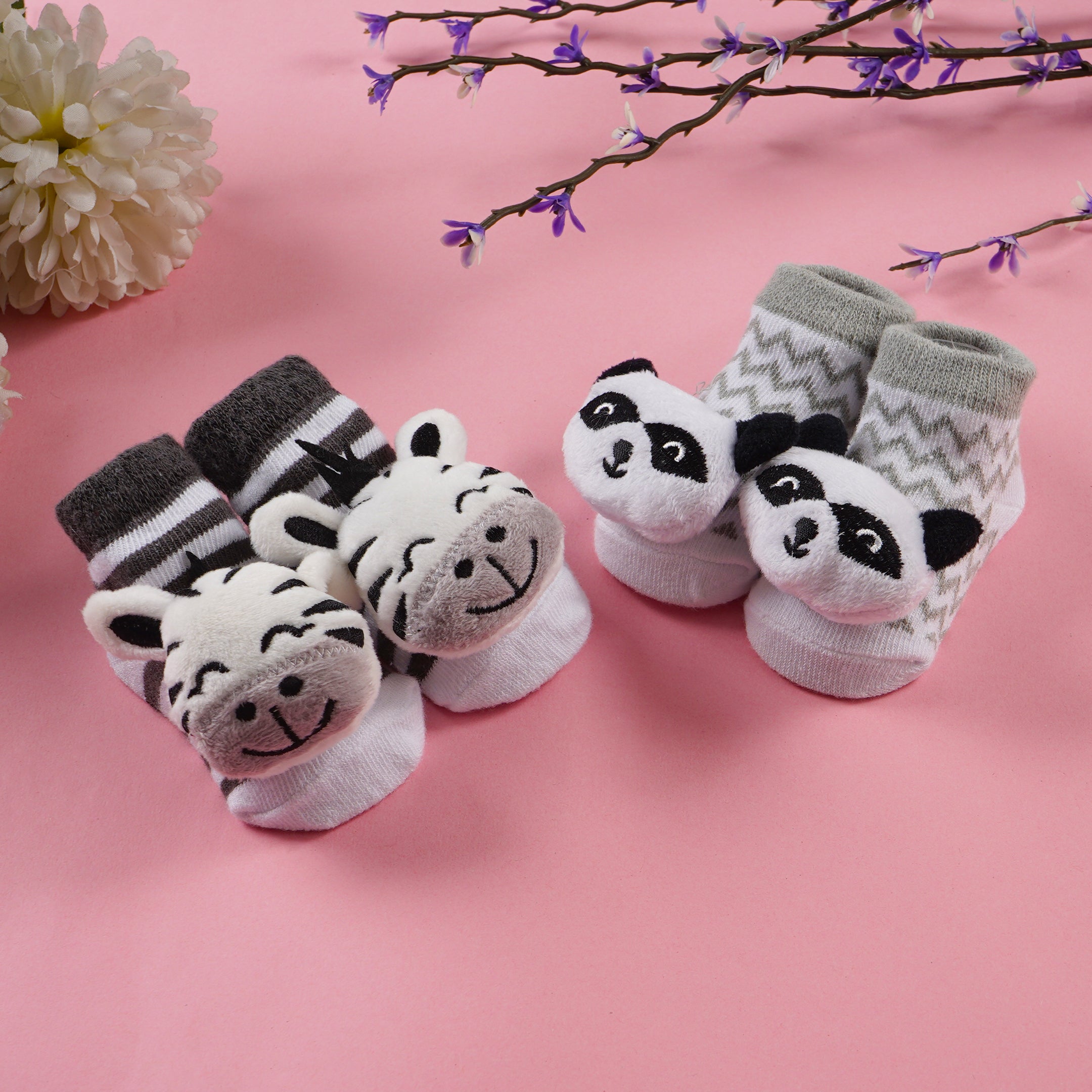 Add to Cart Pack of 2 Pair Socks – Zebra & Raccoon-Socks | b – Baby Planet