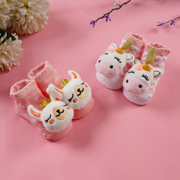 SUNSHINE BABY 2 PIECE SOCK GIFT SET UNICORN PINK