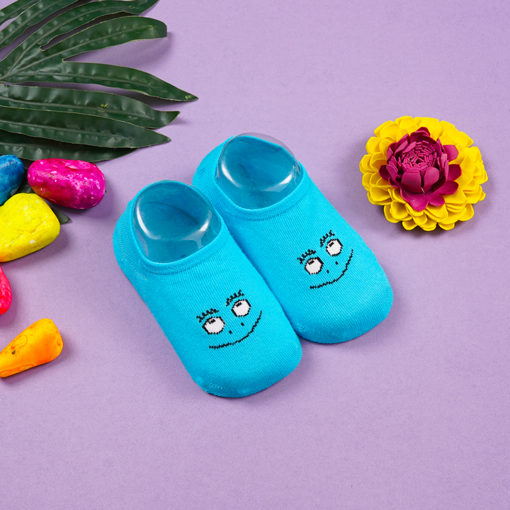 SUNSHINE BABY SOCKS BABY SMILY FACE BLUE M 3-6M