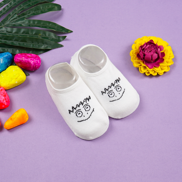 SUNSHINE BABY SOCKS BABY SMILY FACE WHITE M 3-6M