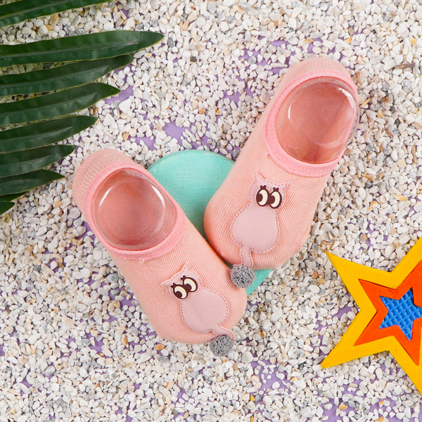 SUNSHINE BABY SOCKS BIG EYES CAT  CAT PINK L 6-9M