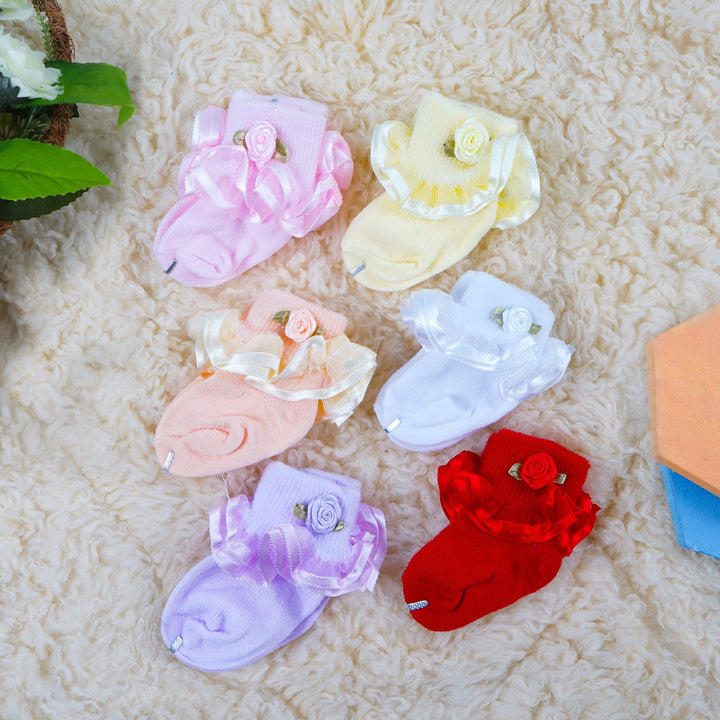 SUNSHINE BABY GIRL FANCY 6 PCS SOCK SET MULTI COLOURS