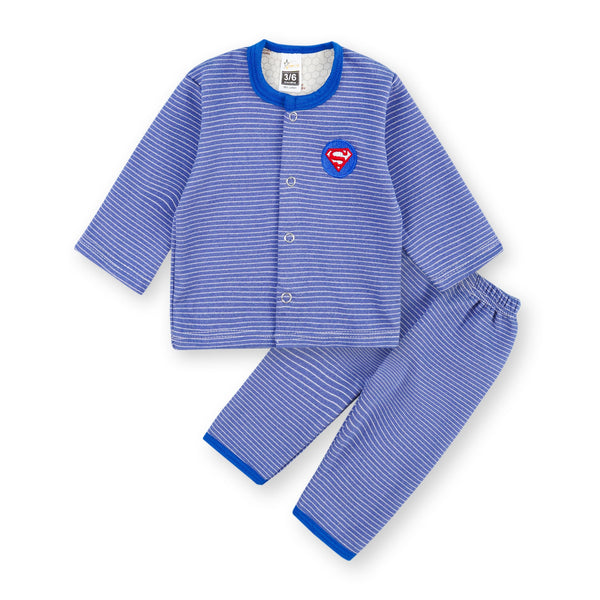 SUNSHINE BABY SLEEPSUIT SUPERMAN STRIPES BLUE 3-6M