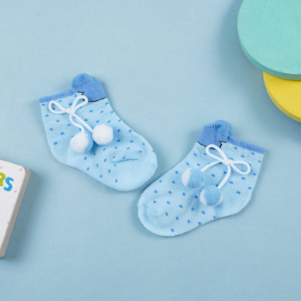 SUNSHINE BABY SOCKS STRING BALLS BLUE (NB)