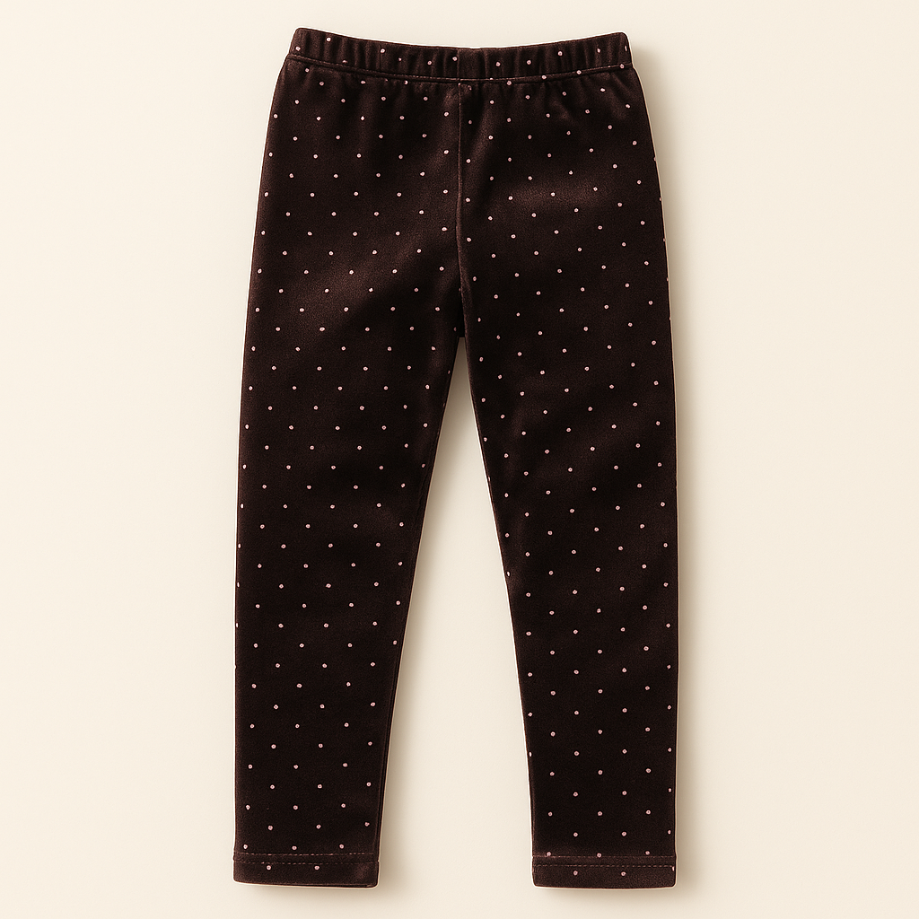 Girls Velvet Fleece Tights Polka Dots Brown - Sunshine – Baby Planet