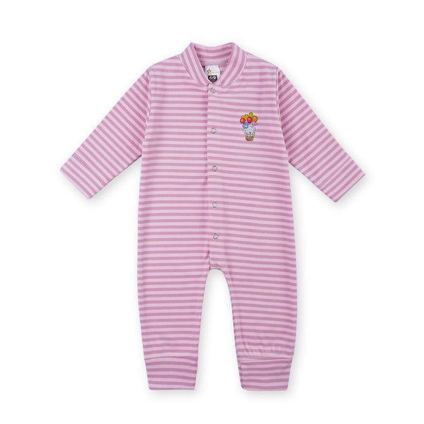 SUNSHINE BABY WINTER SOFT ROMPER STRIPES PINK 9-12M