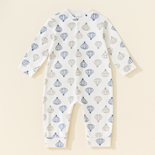 Baby Cotton Full Body Sleepsuit Air Balloon White - Sunshine