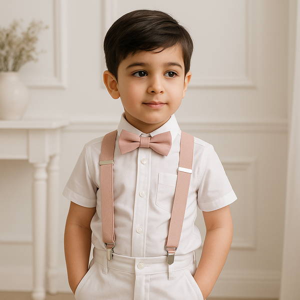 Kids Suspenders With Bow Light Brown - Sunshine