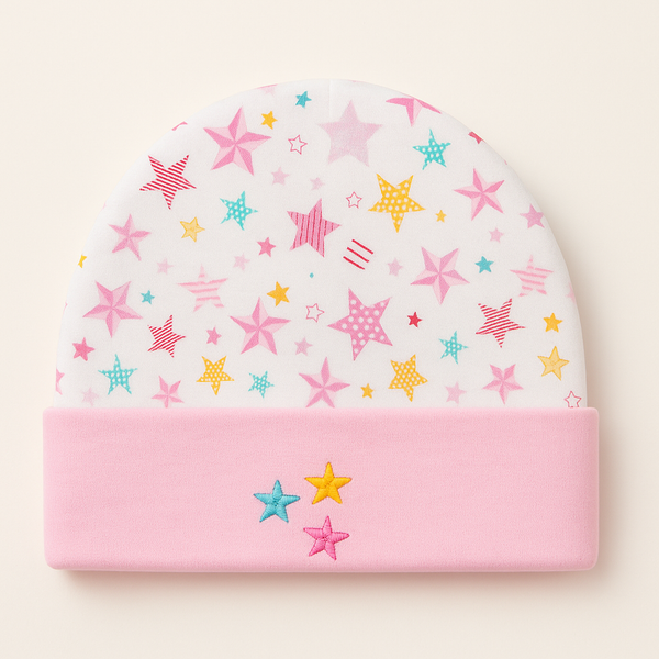 Baby Cotton Cap Star Pink - Sunshine