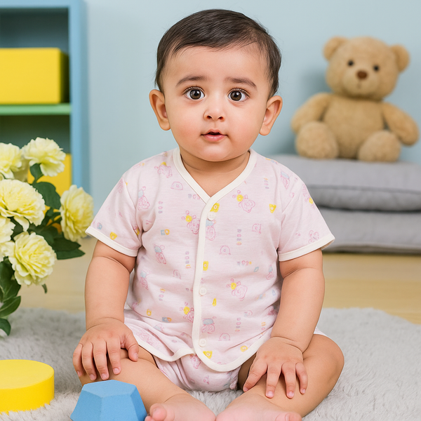 Baby Jabla Stripes Bear Pink (Newborn) - Sunshine