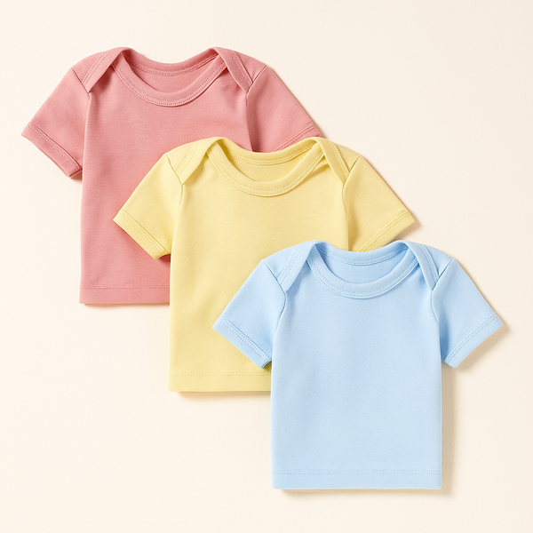 Baby Half Sleeves Vest Pack Of 3 Multicolor - Sunshine