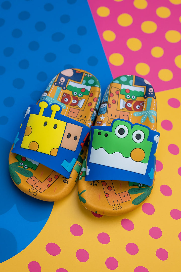 SUNSHINE KIDS SLIPPER CROCODILE ORANGE AND BLUE  NO 28-29 (6-7Y)