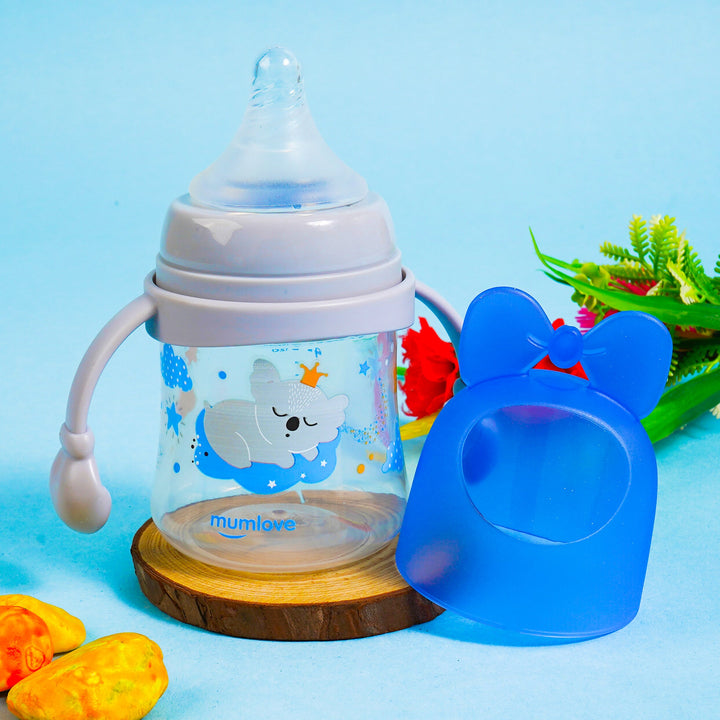 SUNSHINE BABY FEEDER BOWKNOT BLUE 150ML MUMLOVE (SVB-1-H)