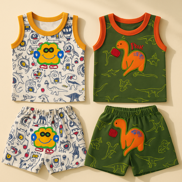 Baby Pack Of 2 Sandos & Short Set Green - Sunshine