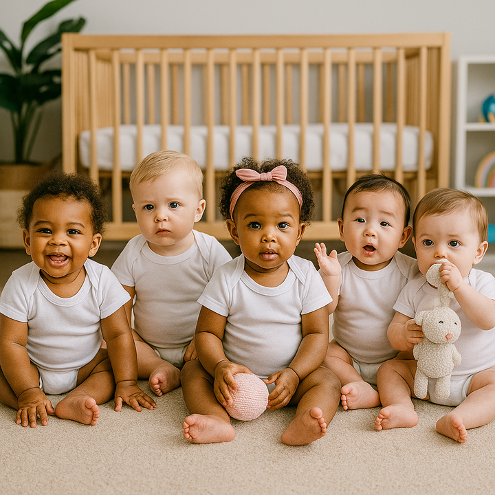 SUNSHINE BABY PACK OF 5 HS T SHIRTS WHITE (9-12M)