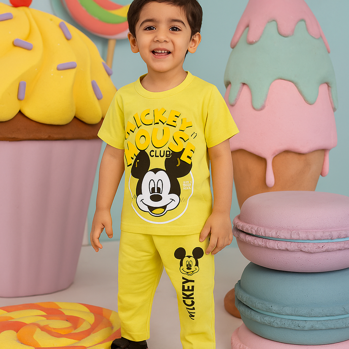 MINI CHARM KIDS HS PAJAMA SET MICKEY LEMON  4Y