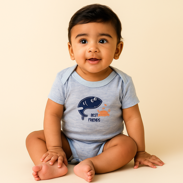 SUNSHINE BABY BODYSUIT MULTI DESIGN AND MULTI CHARACTER BLUE 9-12M