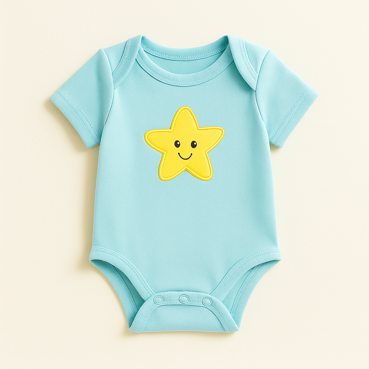 SUNSHINE BABY BODYSUIT MULTI DESIGN AND MULTI CHARACTER SKY BLUE 9-12M