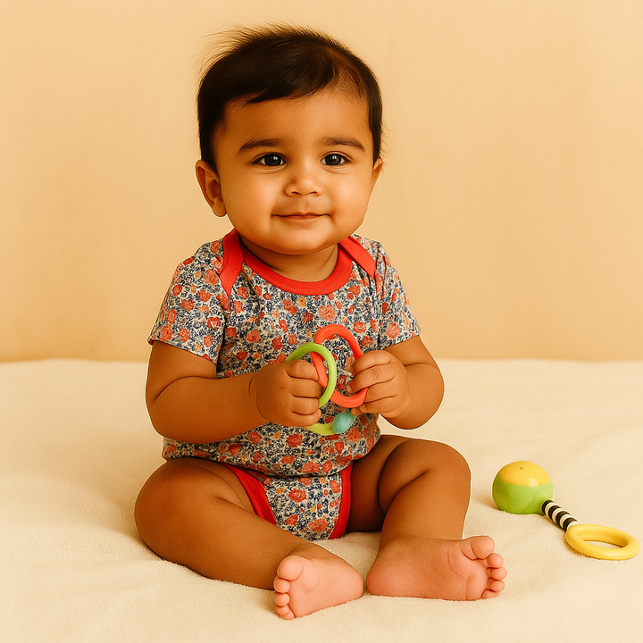 SUNSHINE BABY BODYSUIT MULTI DESIGN AND MULTI CHARACTER RED 18-24M