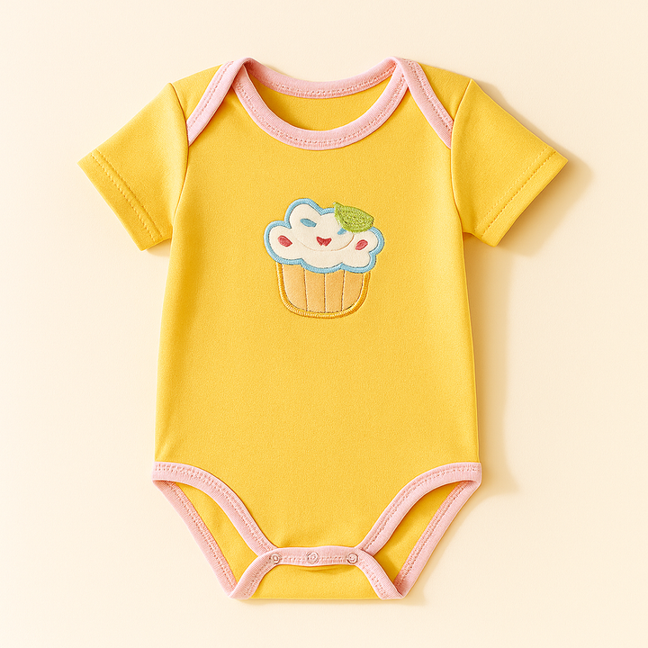 SUNSHINE BABY BODYSUIT MULTI DESIGN AND MULTI CHARACTER YELLOW 3-6M