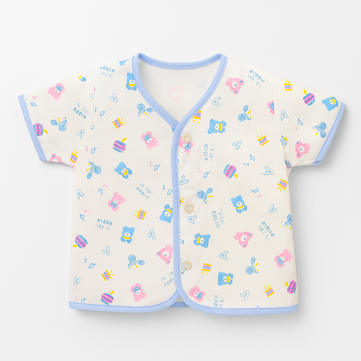 SUNSHINE BABY COTTON JHABLA T-SHIRT MULTI CHARACTER BLUE (NB)