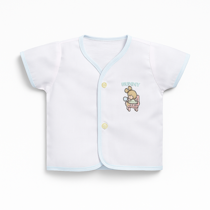 SUNSHINE BABY COTTON JHABLA T-SHIRT MULTI CHARACTER PLAIN PINK (NB)