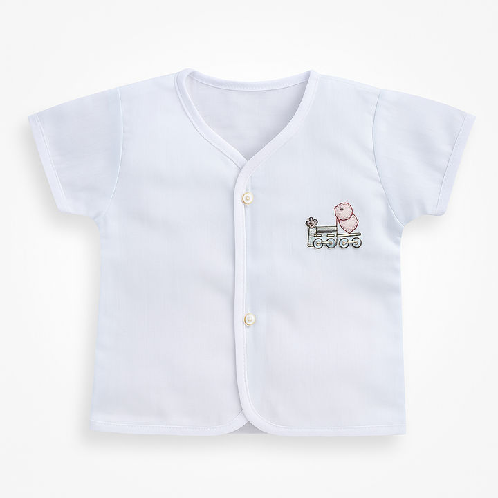 SUNSHINE BABY COTTON JHABLA T-SHIRT MULTI CHARACTER PLAIN BLUE (NB)