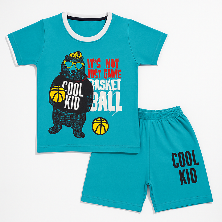 SUNSHINE KIDS SHORT & SHIRT COOL KID SEA GREEN 18 (4Y)
